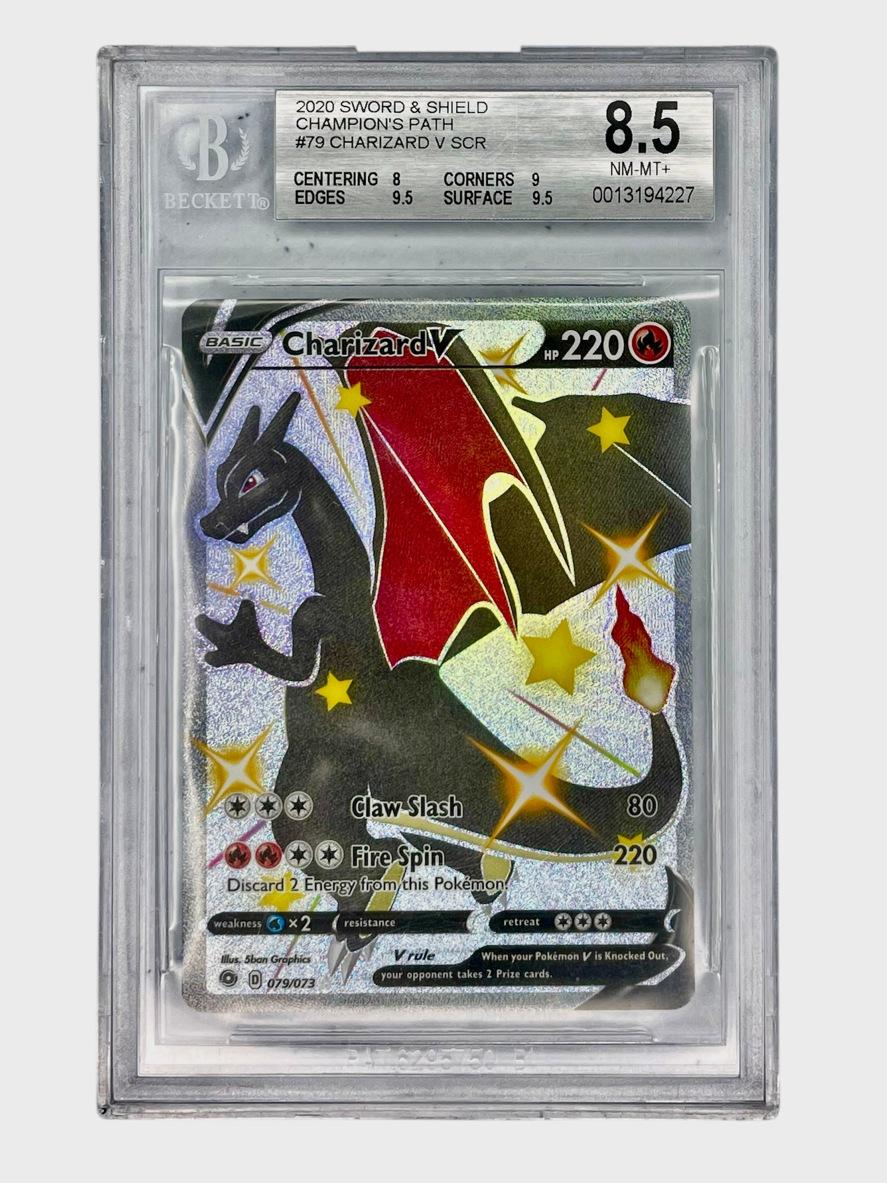 Pokemon Charizard V (Secret) - Champion's Path BGS 8.5