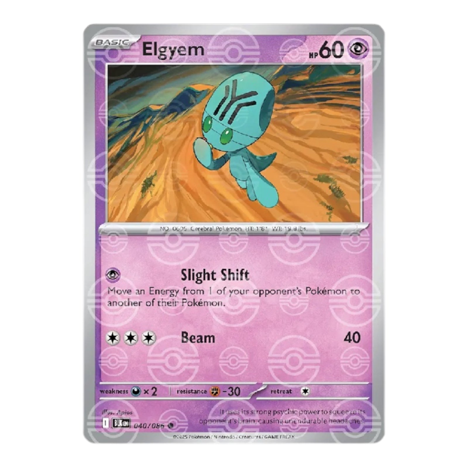 Elgyem 040/086 Poke Ball Pattern