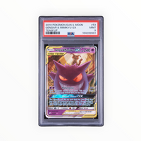Pokemon Gengar & Mimikyu GX #53 2019 Sun & Moon Team Up PSA 9 Mint