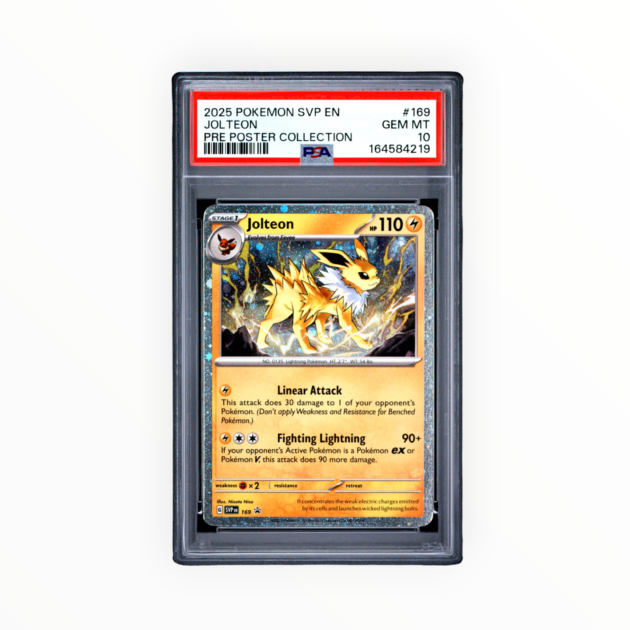 Pokemon Jolteon #169 Black Star Promo Prismatic Evolutions Poster PSA 10