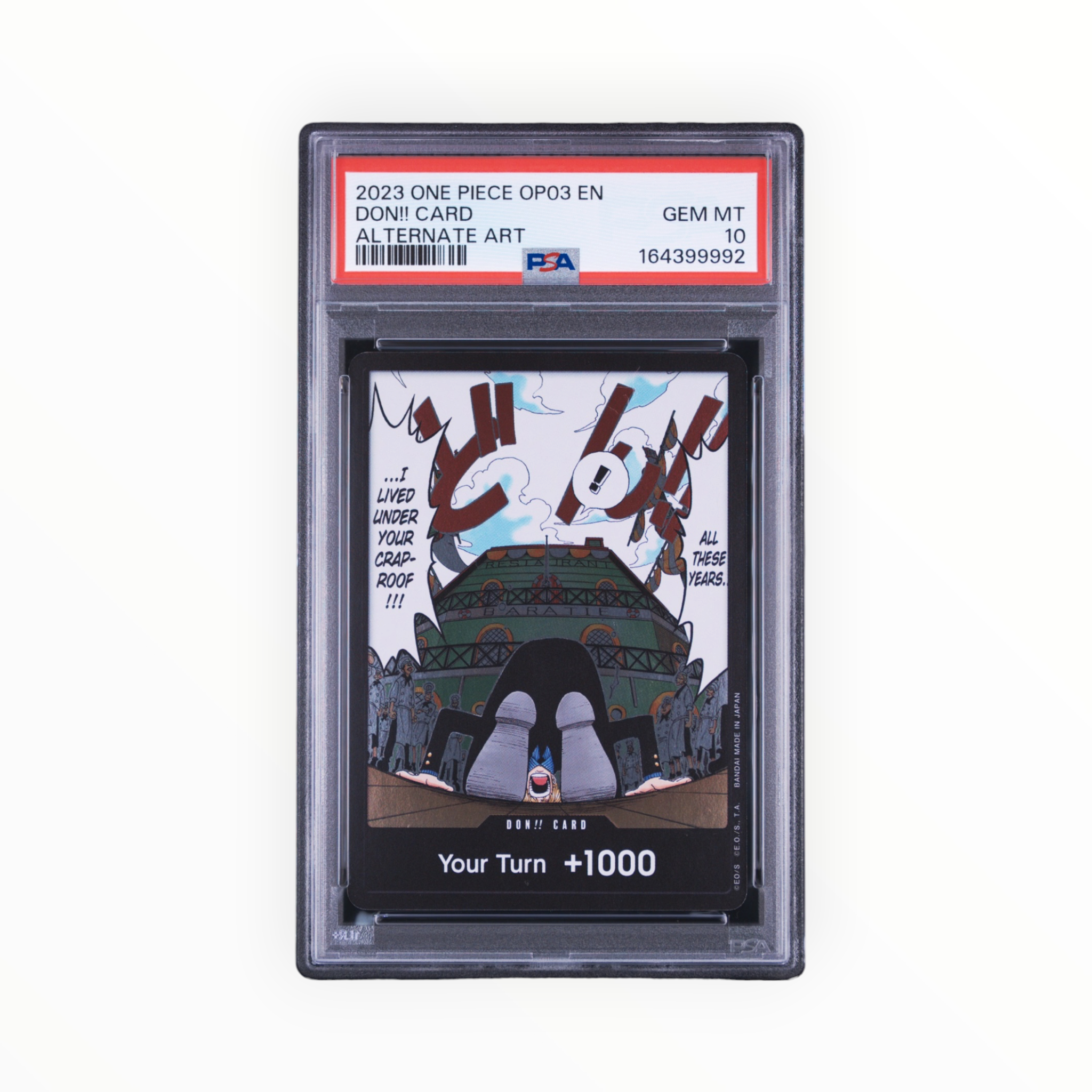 One Piece Don!! Card Alternate Art OP03 Pillars of Strength PSA 10 Gem Mint