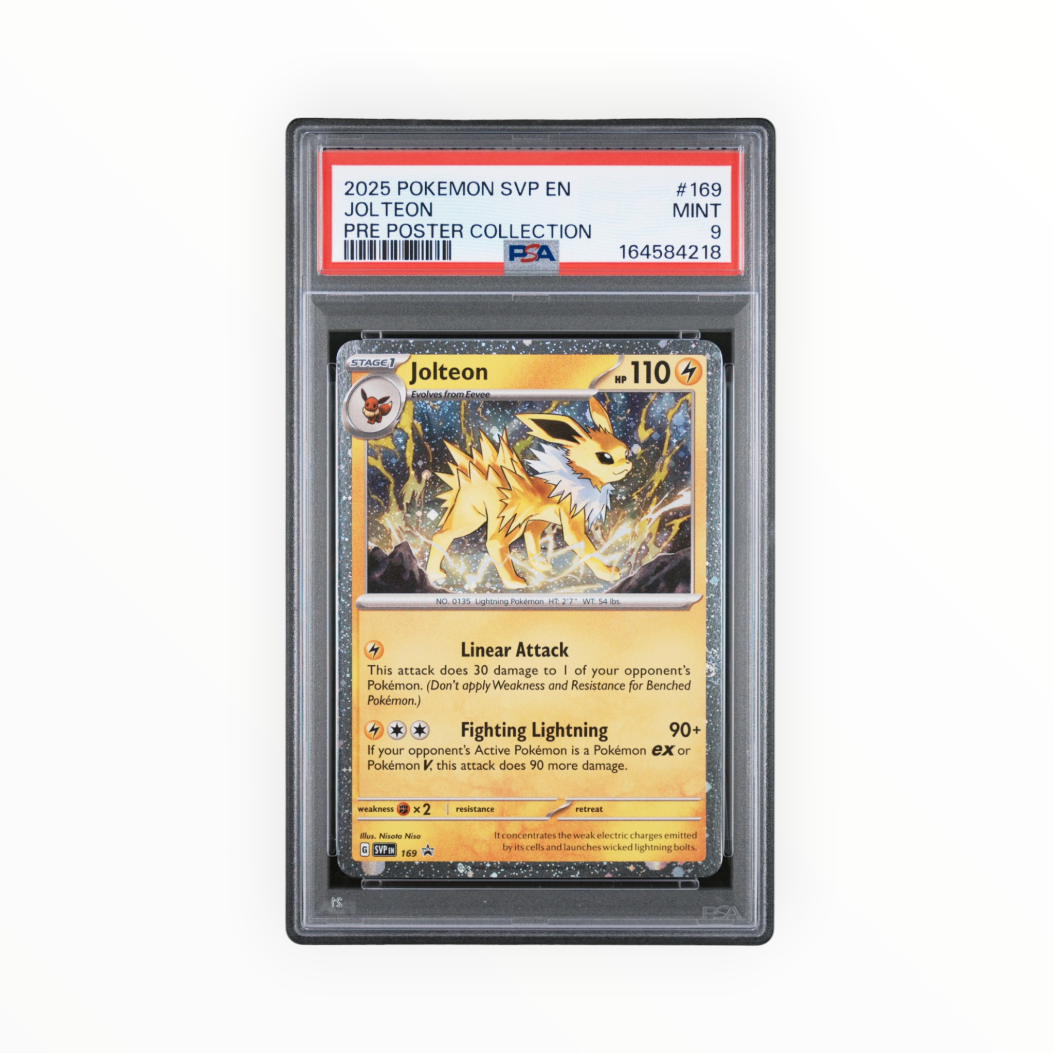 Pokemon Jolteon #169 Black Star Promo Prismatic Evolutions Poster PSA 9