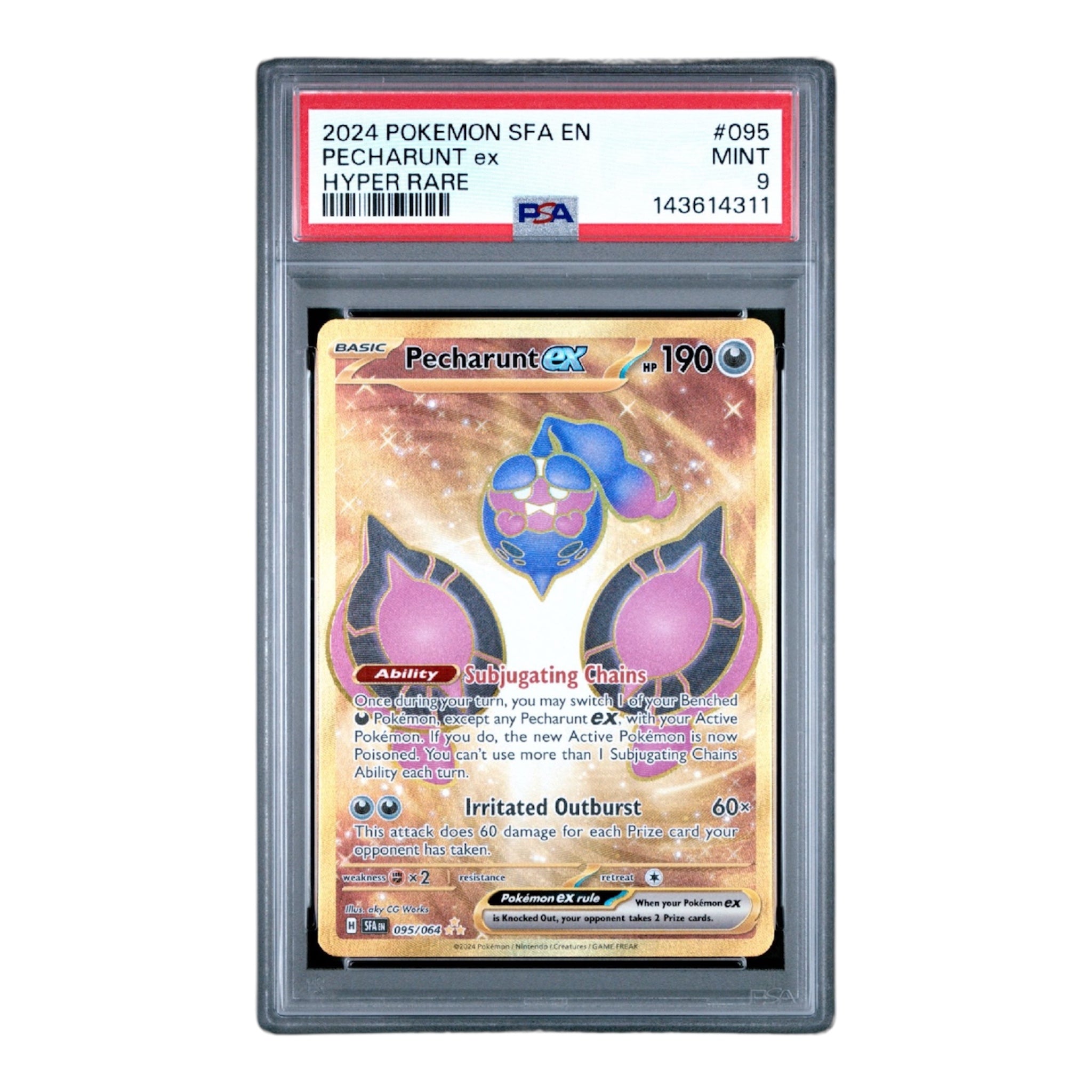 Pecharunt EX Shrouded Fable PSA 9