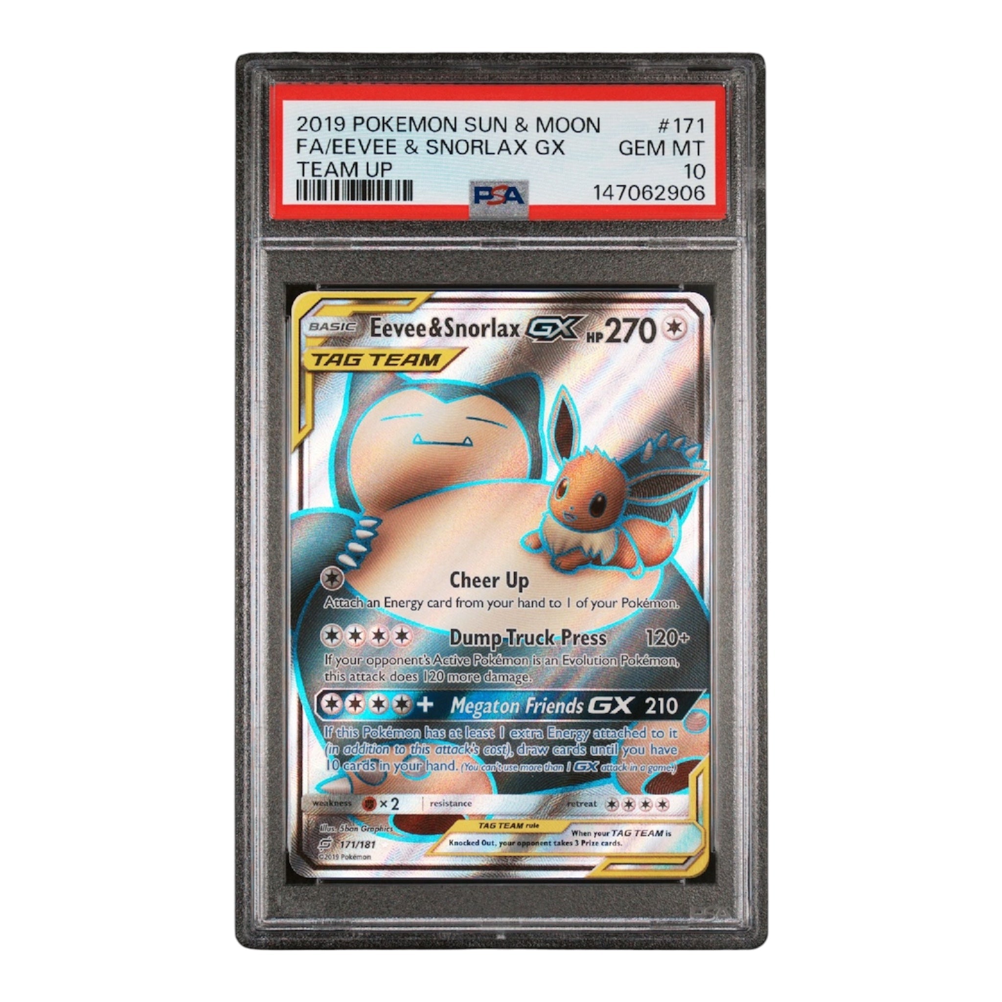 Eevee & Snorlax GX Team Up PSA 10 – OV Games LLC