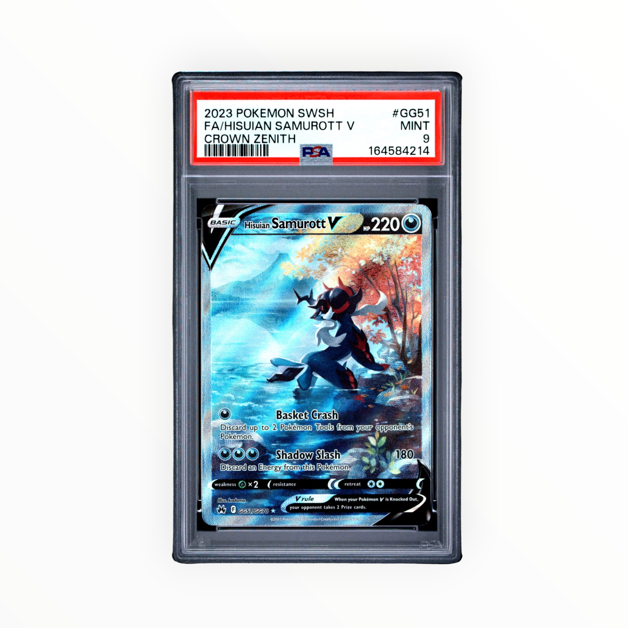 Pokemon Hisuian Samurott V #GG51 Full Art 2023 Crown Zenith PSA 9 Mint