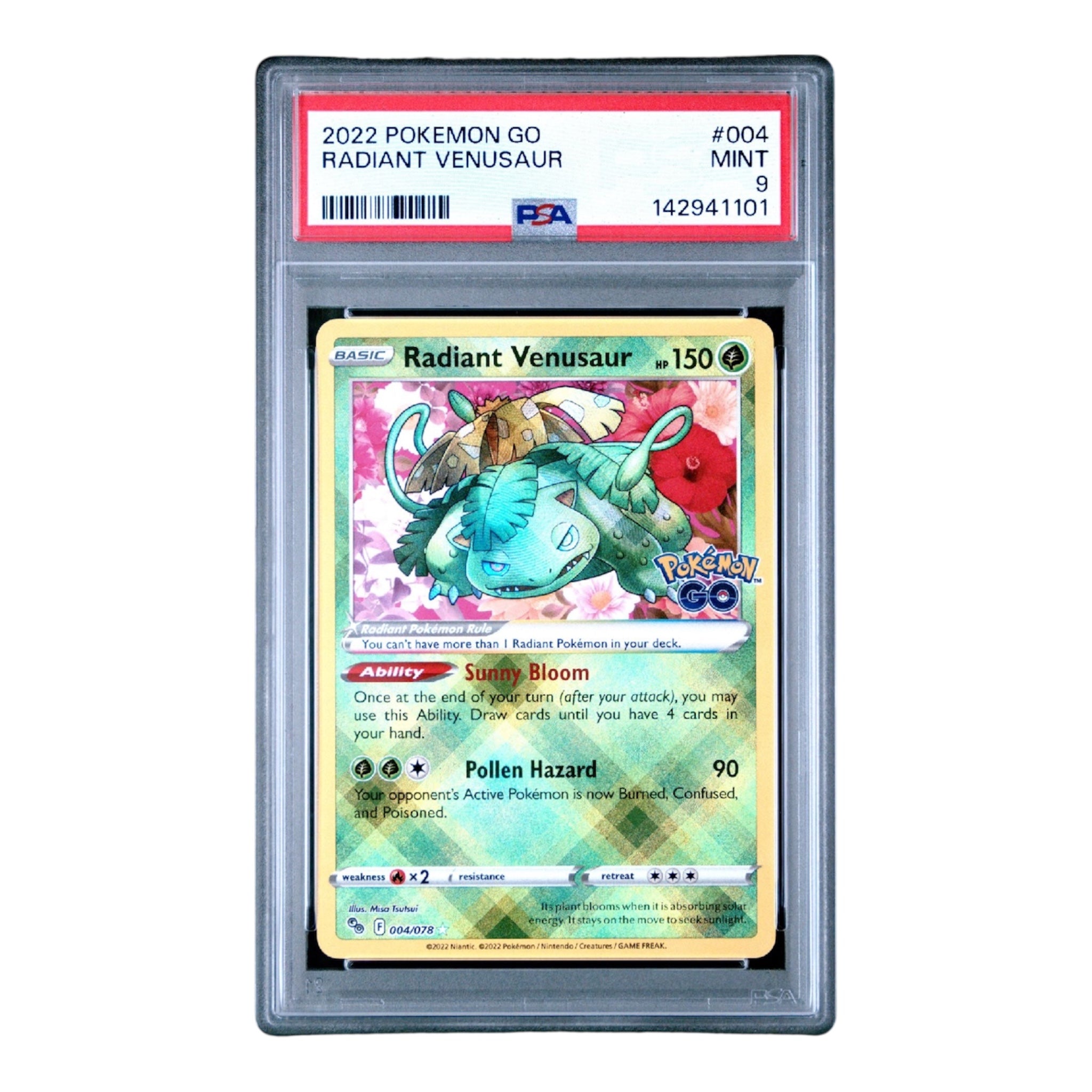 Radiant Venusaur Pokemon GO PSA 9