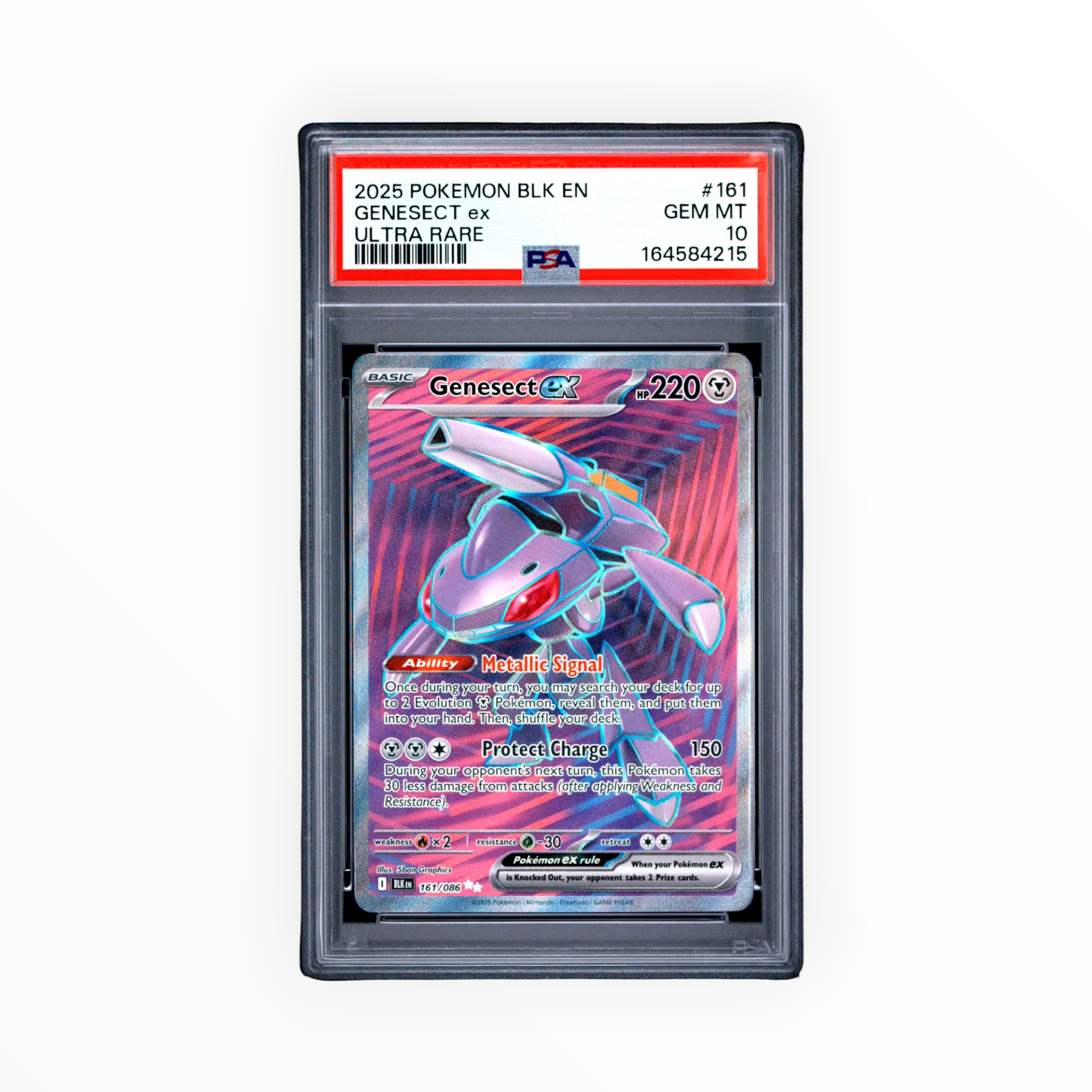 Pokemon Genesect EX #161 Ultra Rare Black Bolt 2025 PSA 10 Gem Mint
