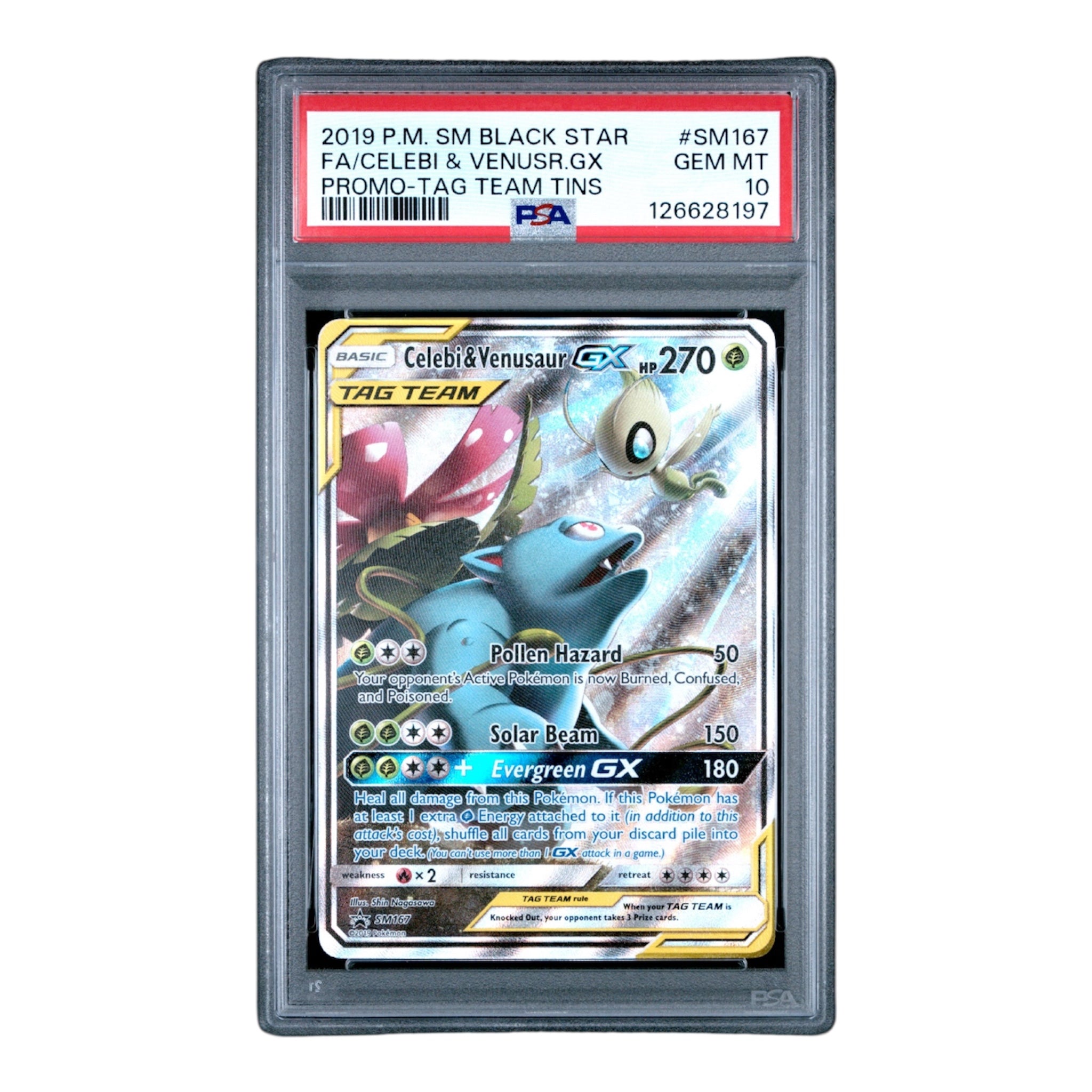 Celebi & Venusaur GX Black Star Promo SM 167 PSA 10