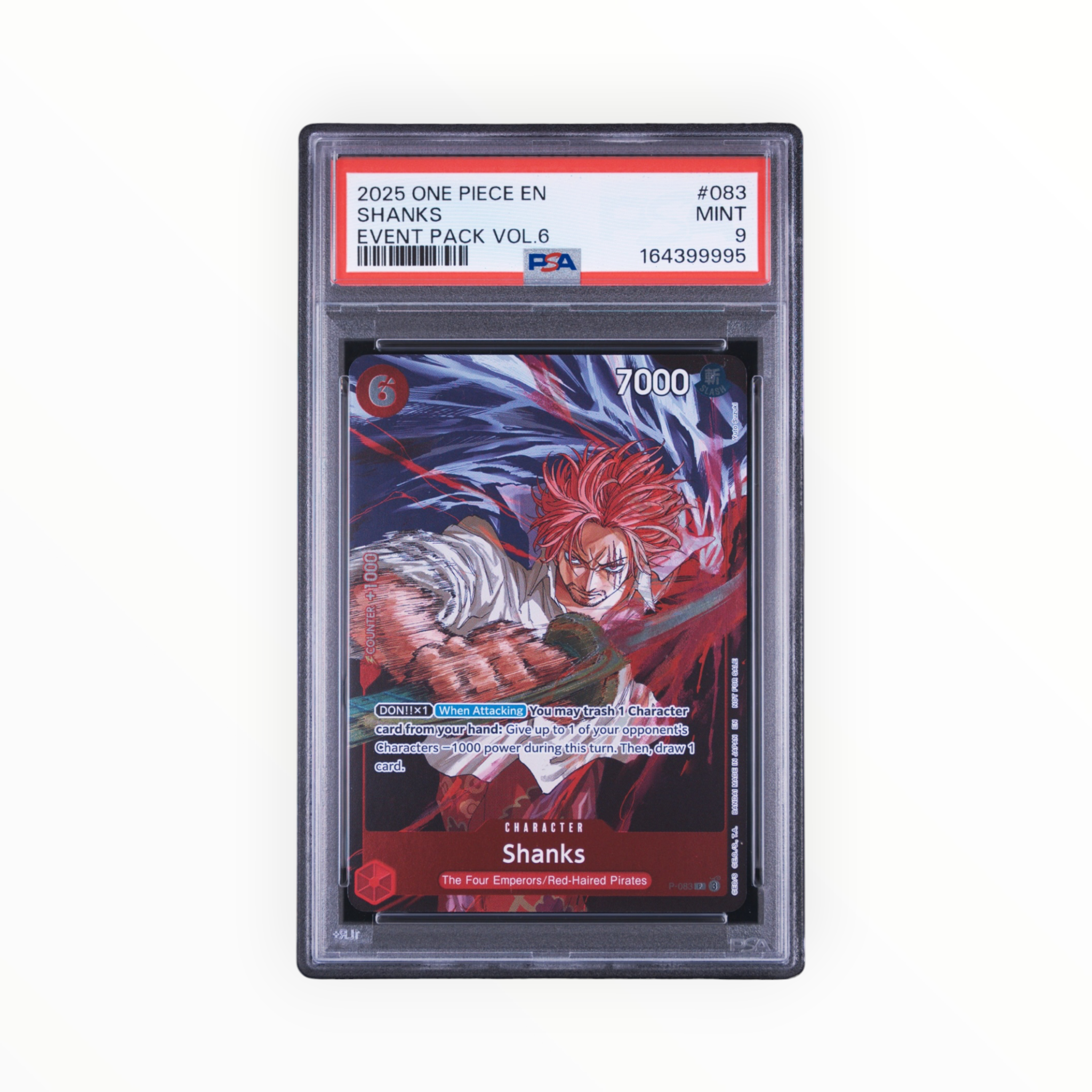 One Piece Shanks #083 2025 Event Pack Vol.6 PSA 9 Graded Mint Card