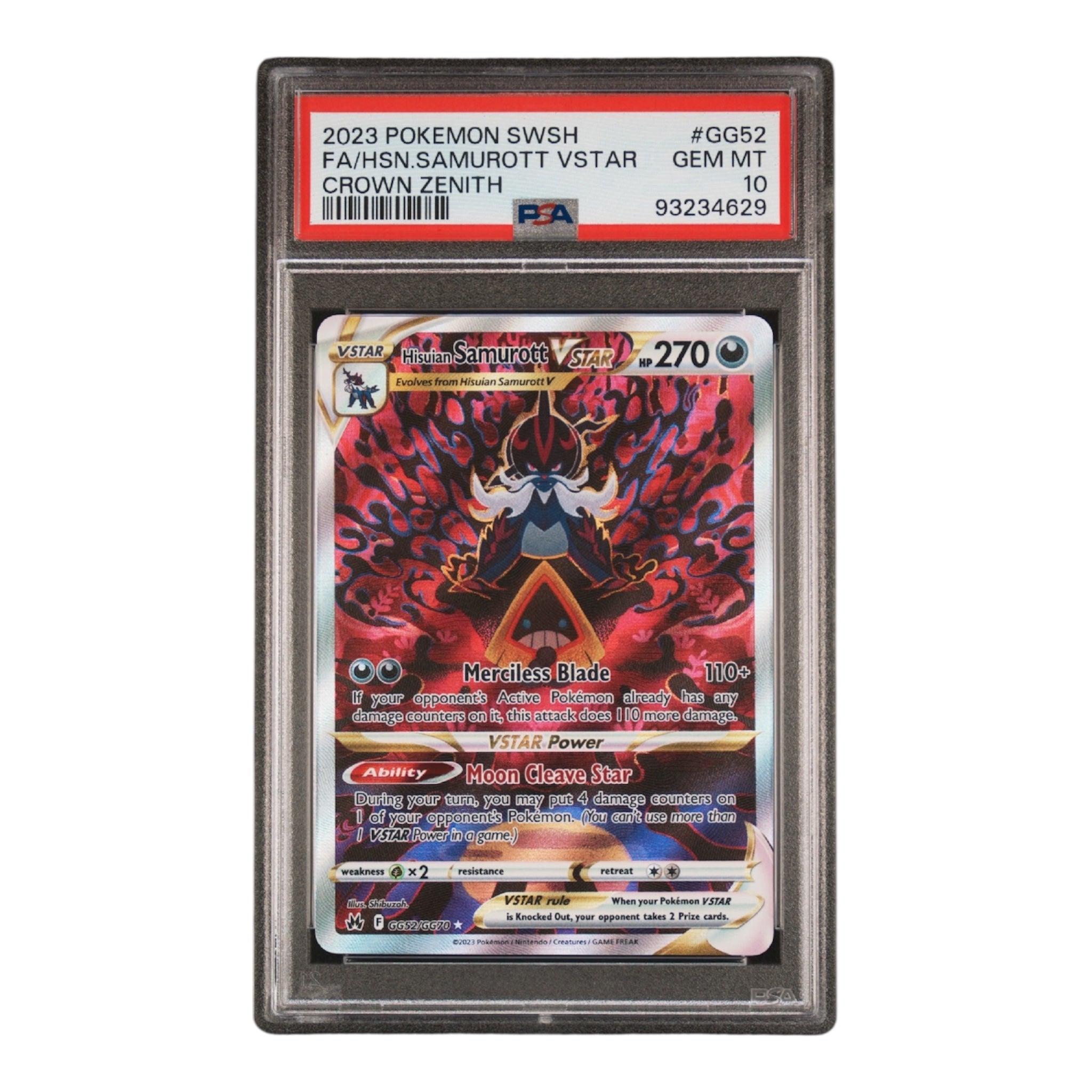 Hisuian Samurott Vstar Crown Zenith PSA 10