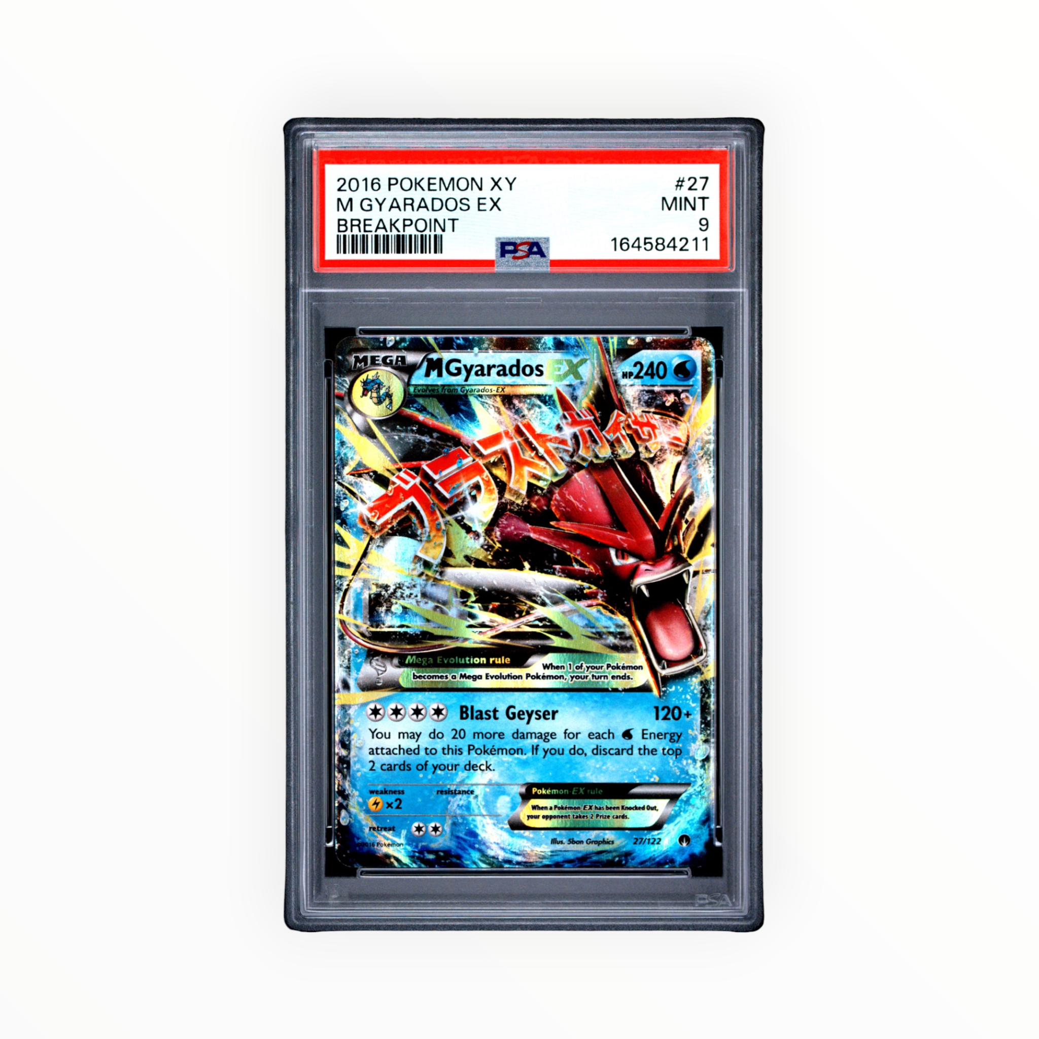 Pokemon M Gyarados EX #27 2016 XY Breakpoint PSA 9 Graded Mint Card