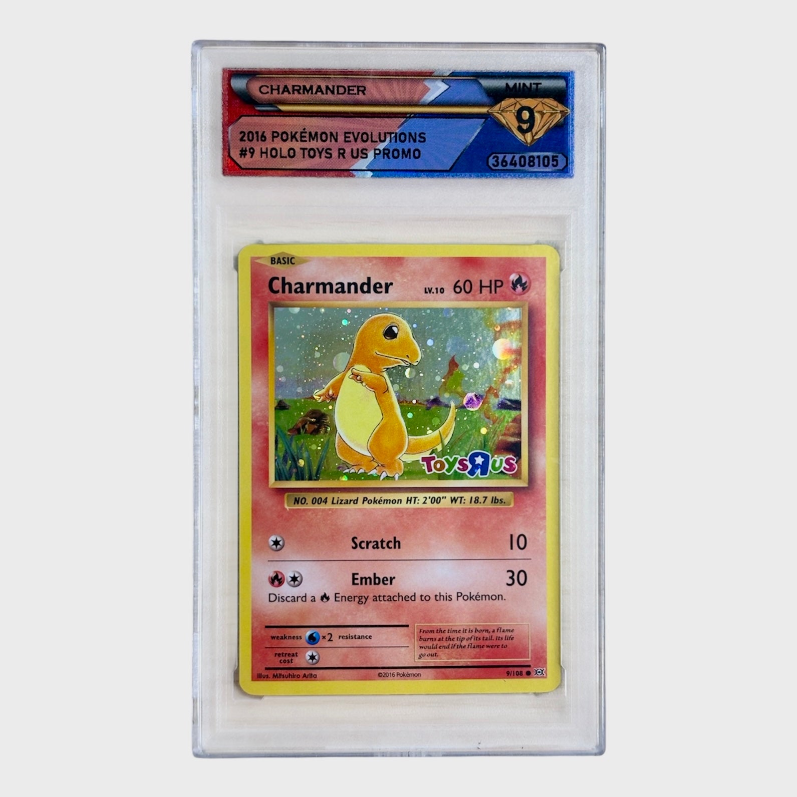 Charmander XY Evolutions Toys R Us Promo DSG Gem Mint 9