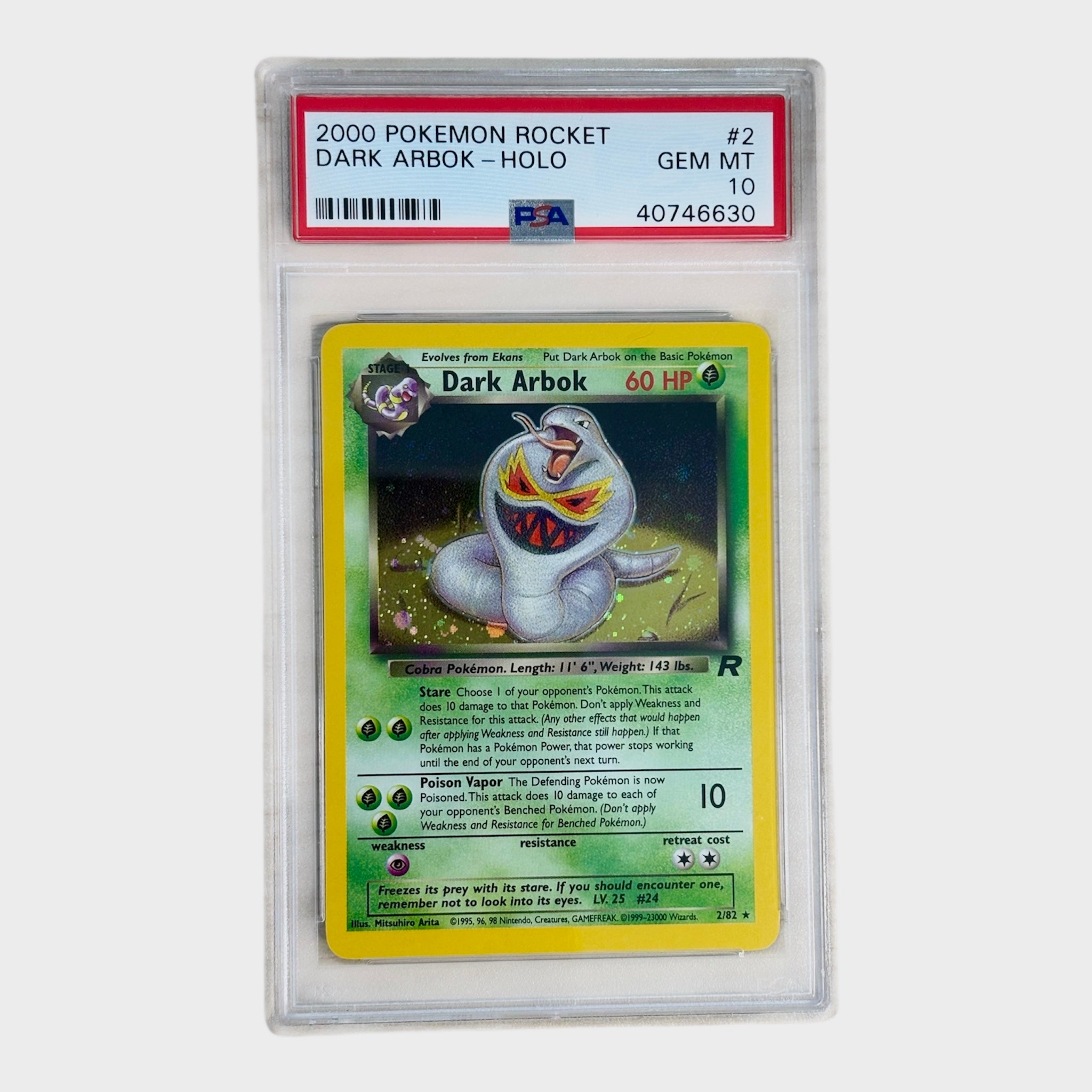 Dark Arbok Team Rocket PSA 10 (POP48)