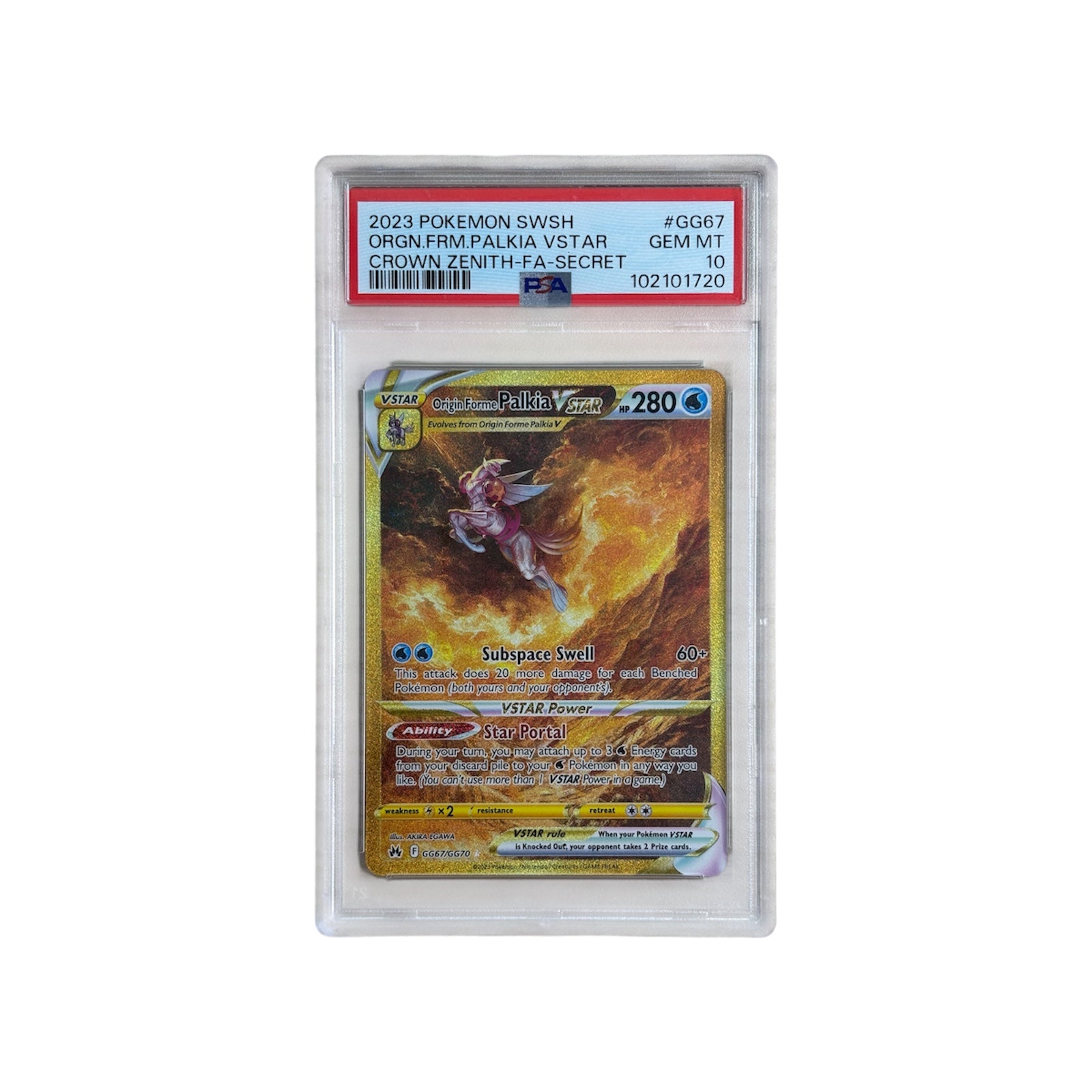 Origin Forme Palkia VStar Crown Zenith Galarian Gallery PSA 10 (Imperfect Slab)