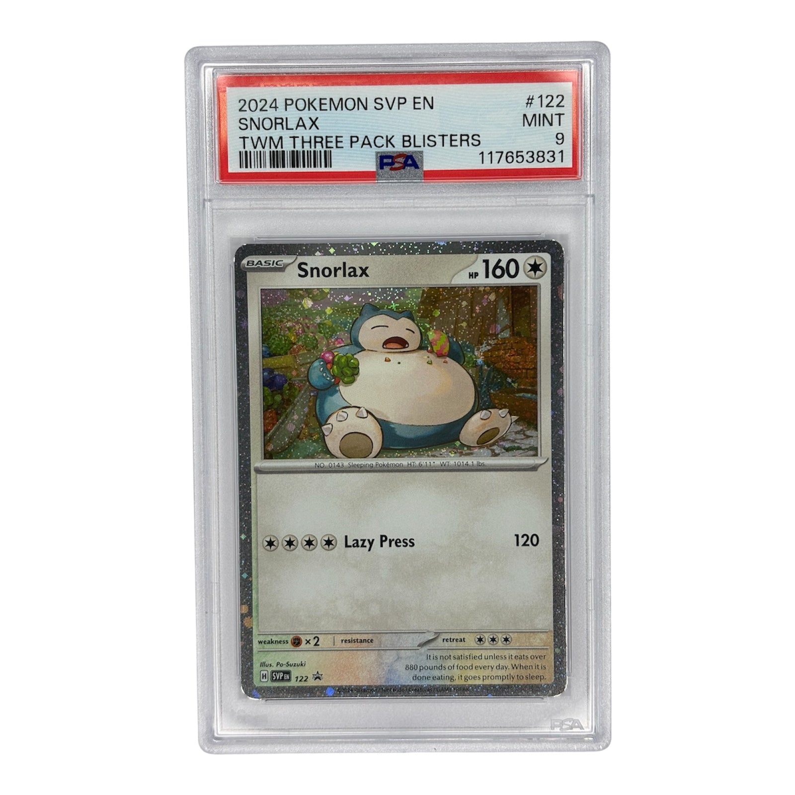 Snorlax Black Star Promo 122 PSA 9