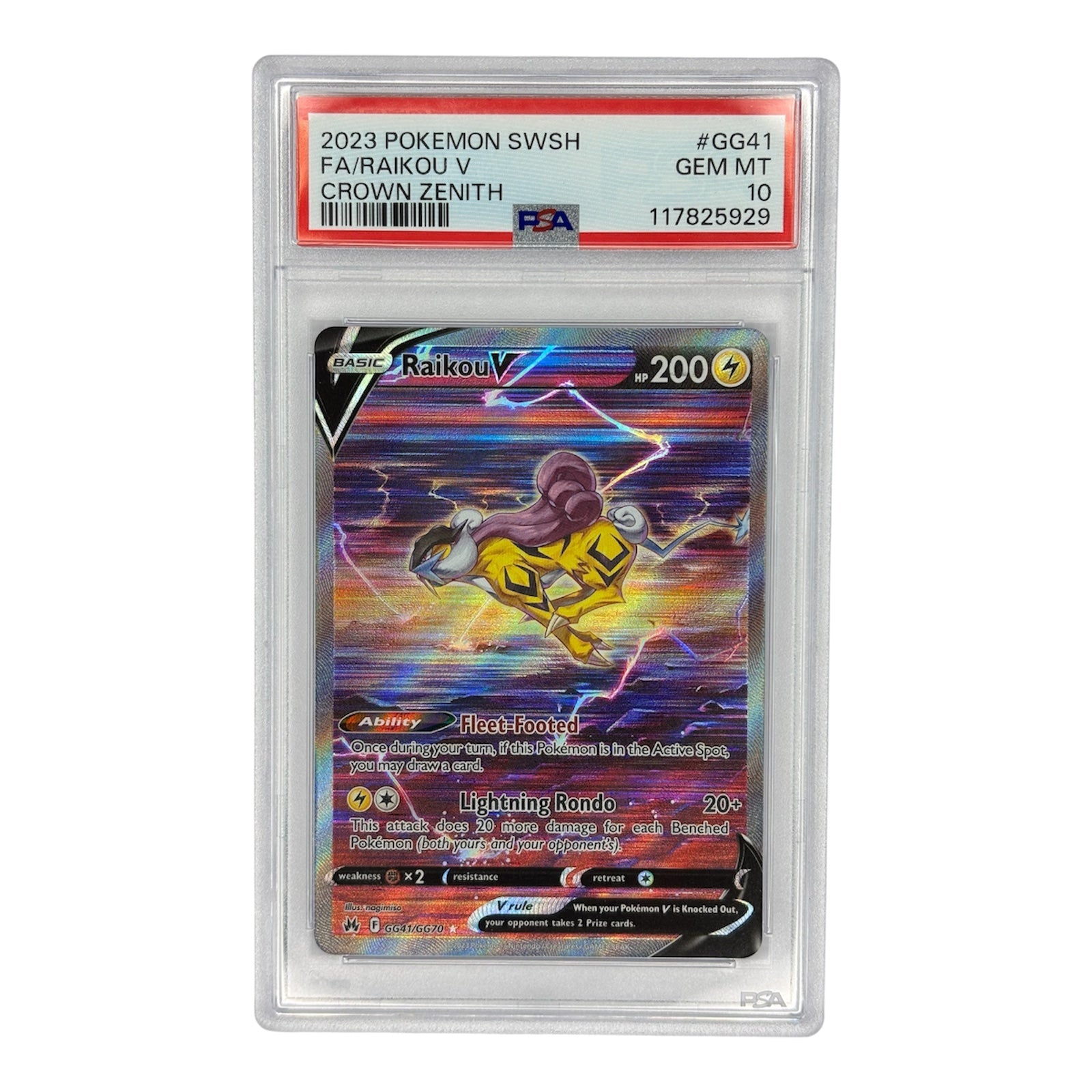 Raikou V Crown Zenith Galarian Gallery PSA 10