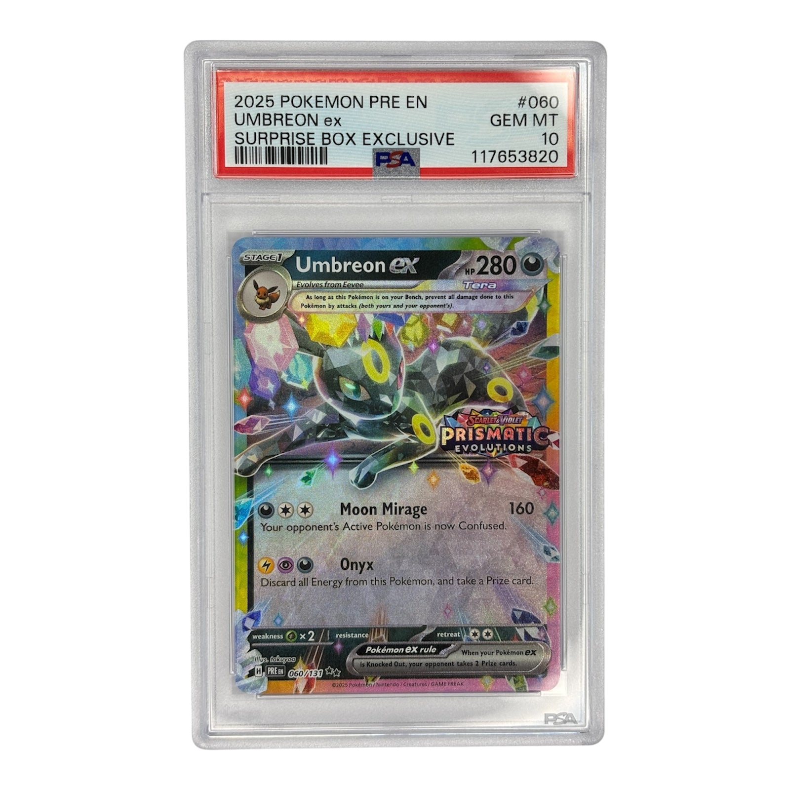 ポケモンカードゲーム Psa 10 Umbreon ex PSA 10 Gem Mint🔥🔥Umbreon ex Prismatic Evolutions 161/131