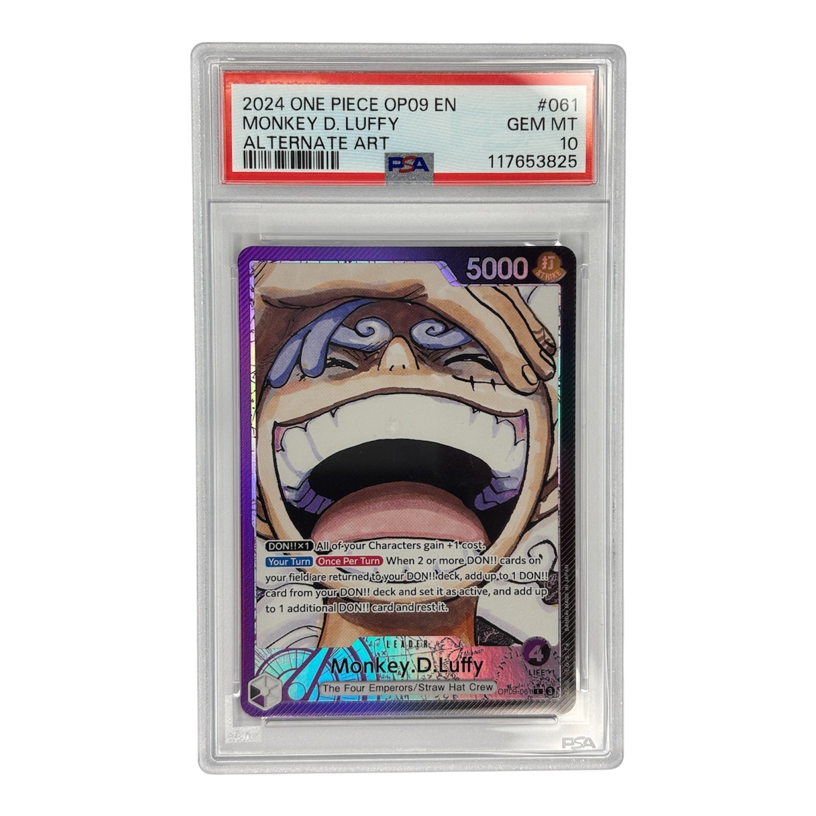Monkey D. Luffy OP09 Emperors in the New World AR PSA 10