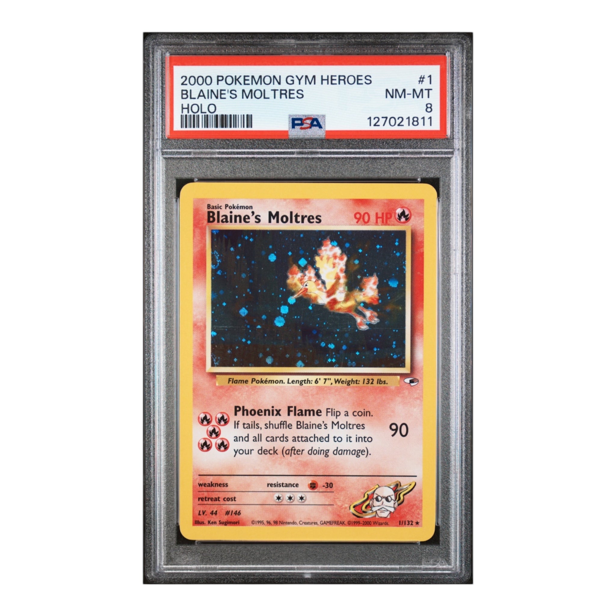Blaine's Moltres Gym Heroes PSA 8