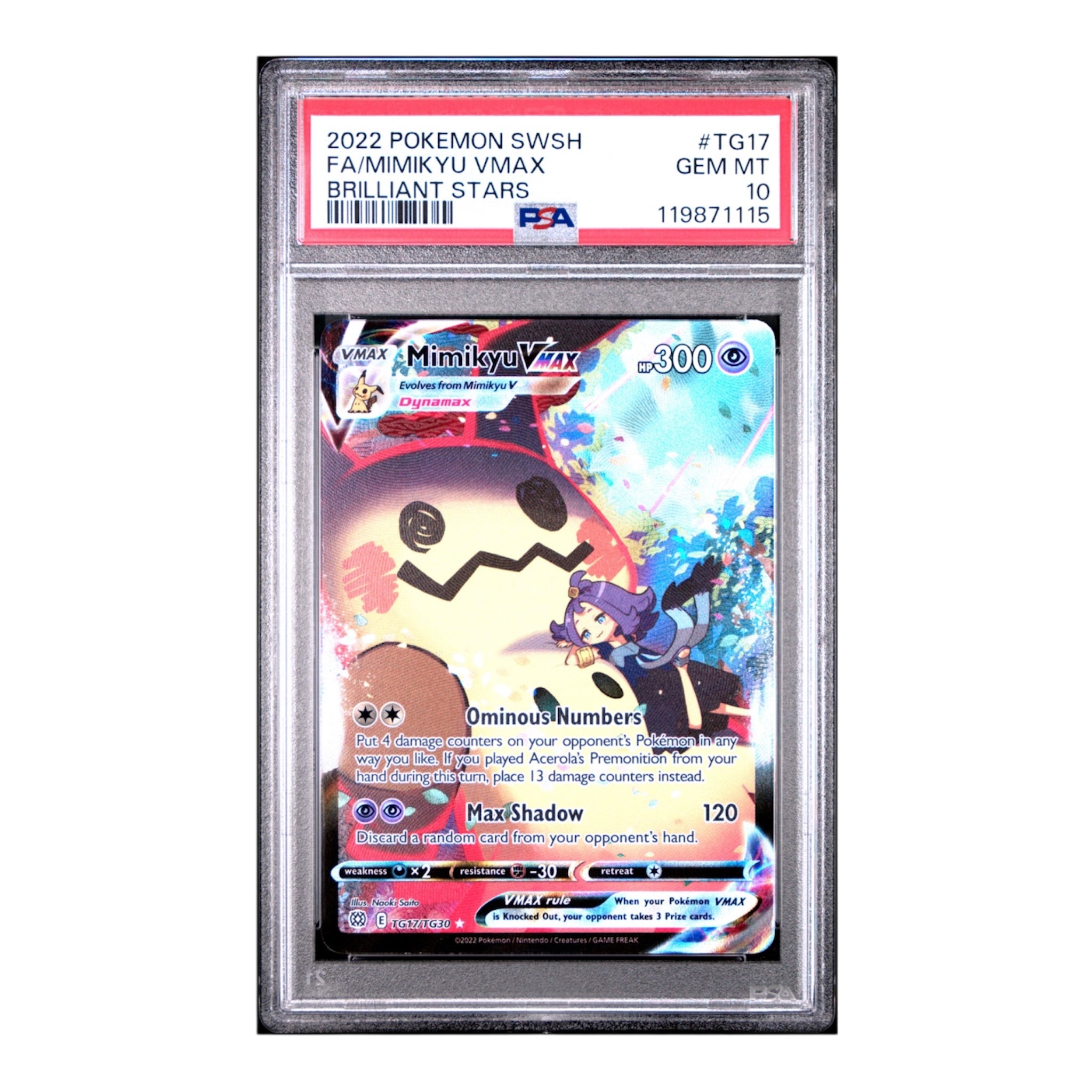 Mimikyu VMAX Brilliant Stars PSA 10