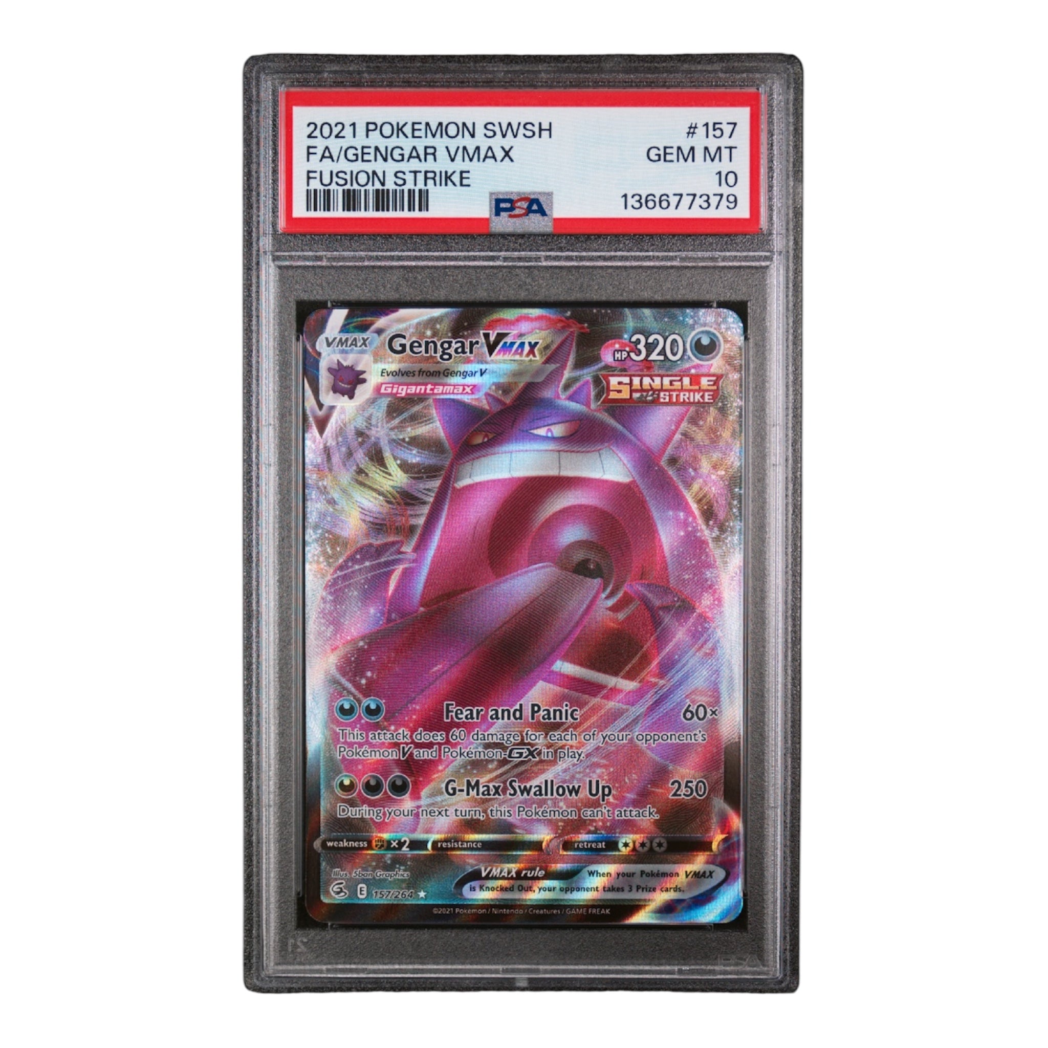 Gengar VMAX Fusion Strike PSA 10