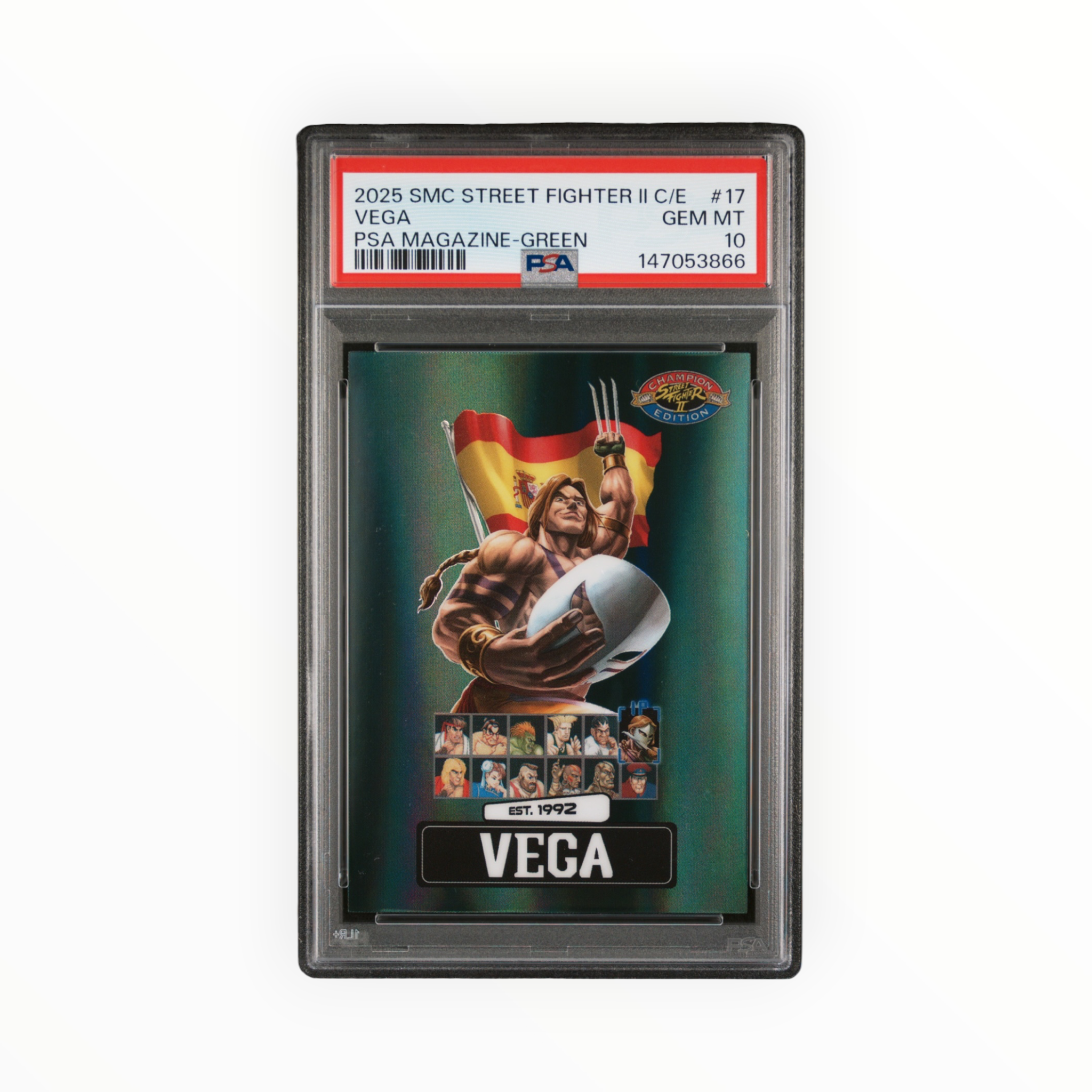 Vega #17 Green Street Fighter II Champion Edition POP 4Saturday Morning Cards PSA Magazine Exclusive PSA 10