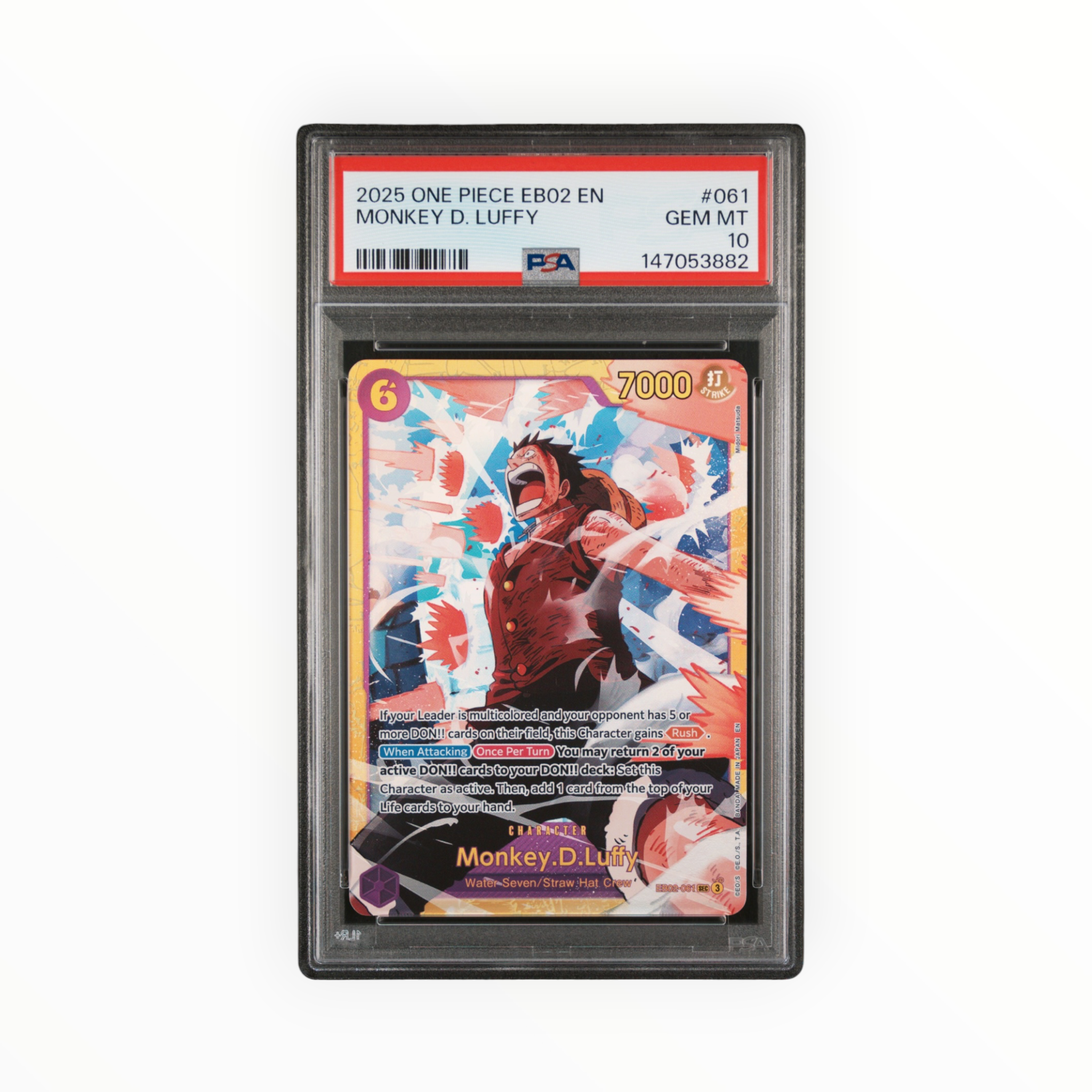 Monkey D. Luffy #061 EB02 Anime 25th Collection PSA 10