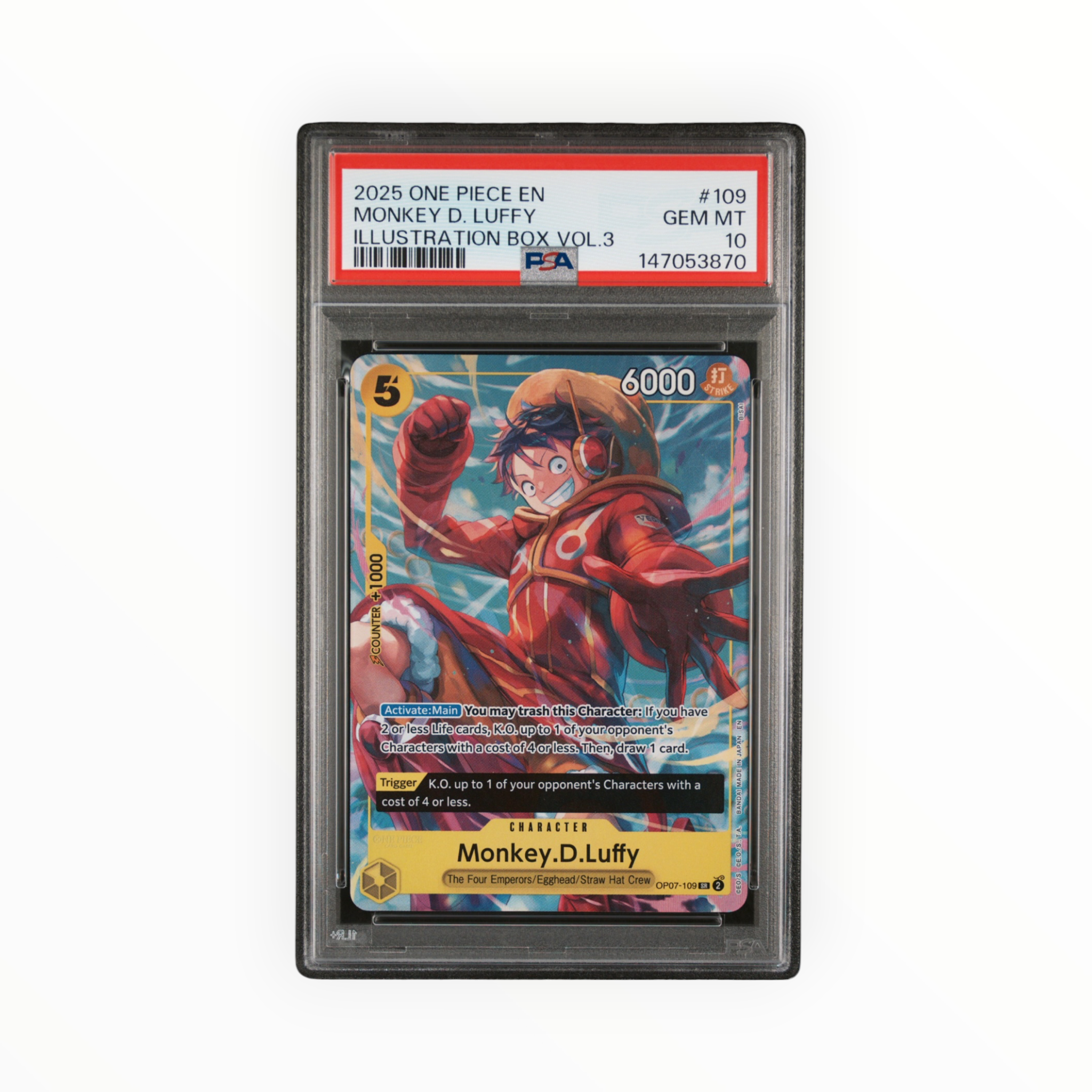 Monkey D. Luffy #109 Illustration Box Vol. 3 Promo PSA 10