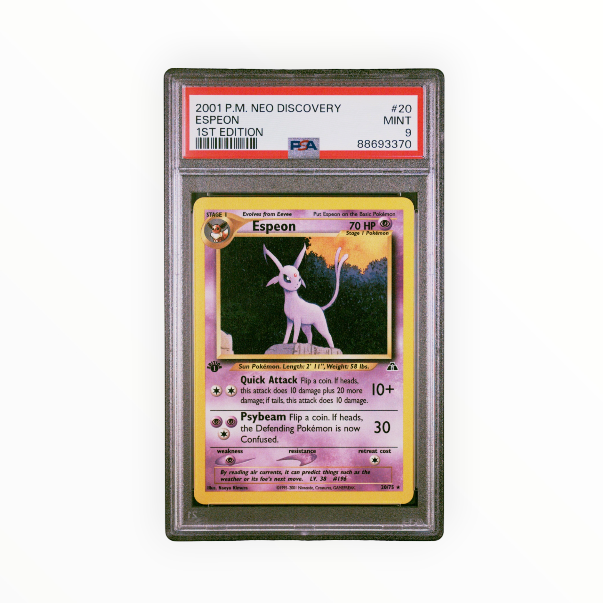 Espeon #20 1st Edition Neo Discovery PSA 9