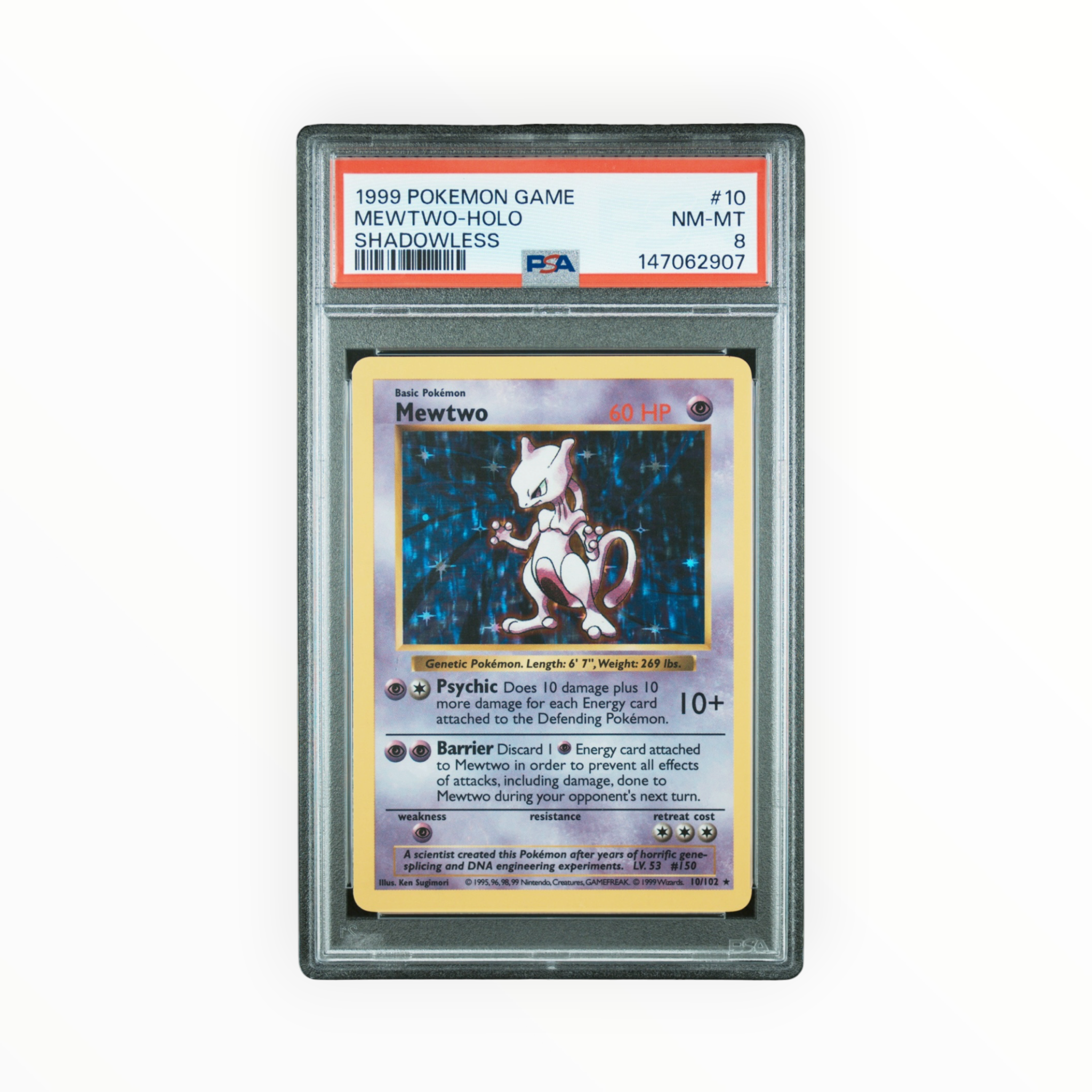 Mewtwo #10 Holo Shadowless Base Set PSA 8