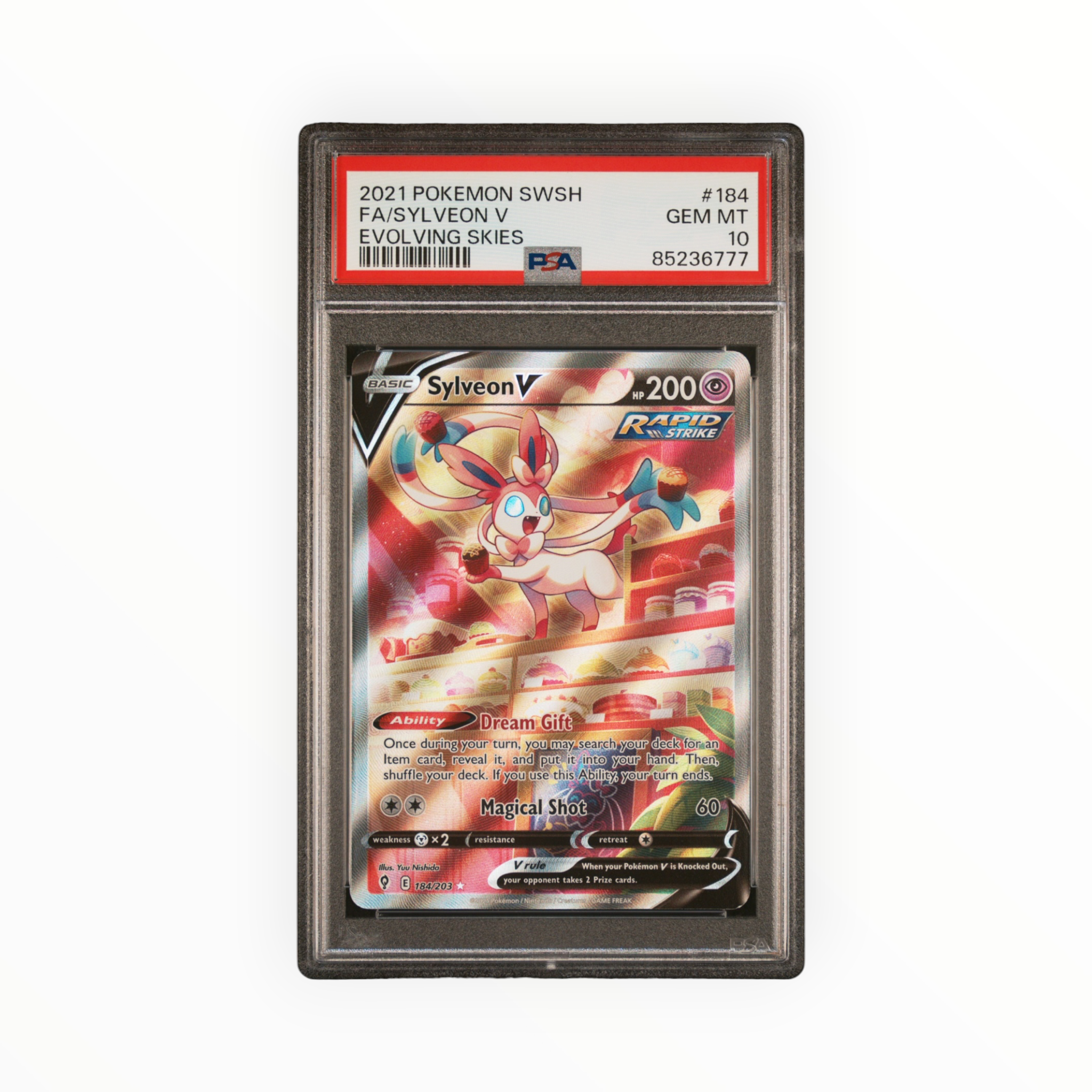 Sylveon V #184 Full Art Evolving Skies PSA 10