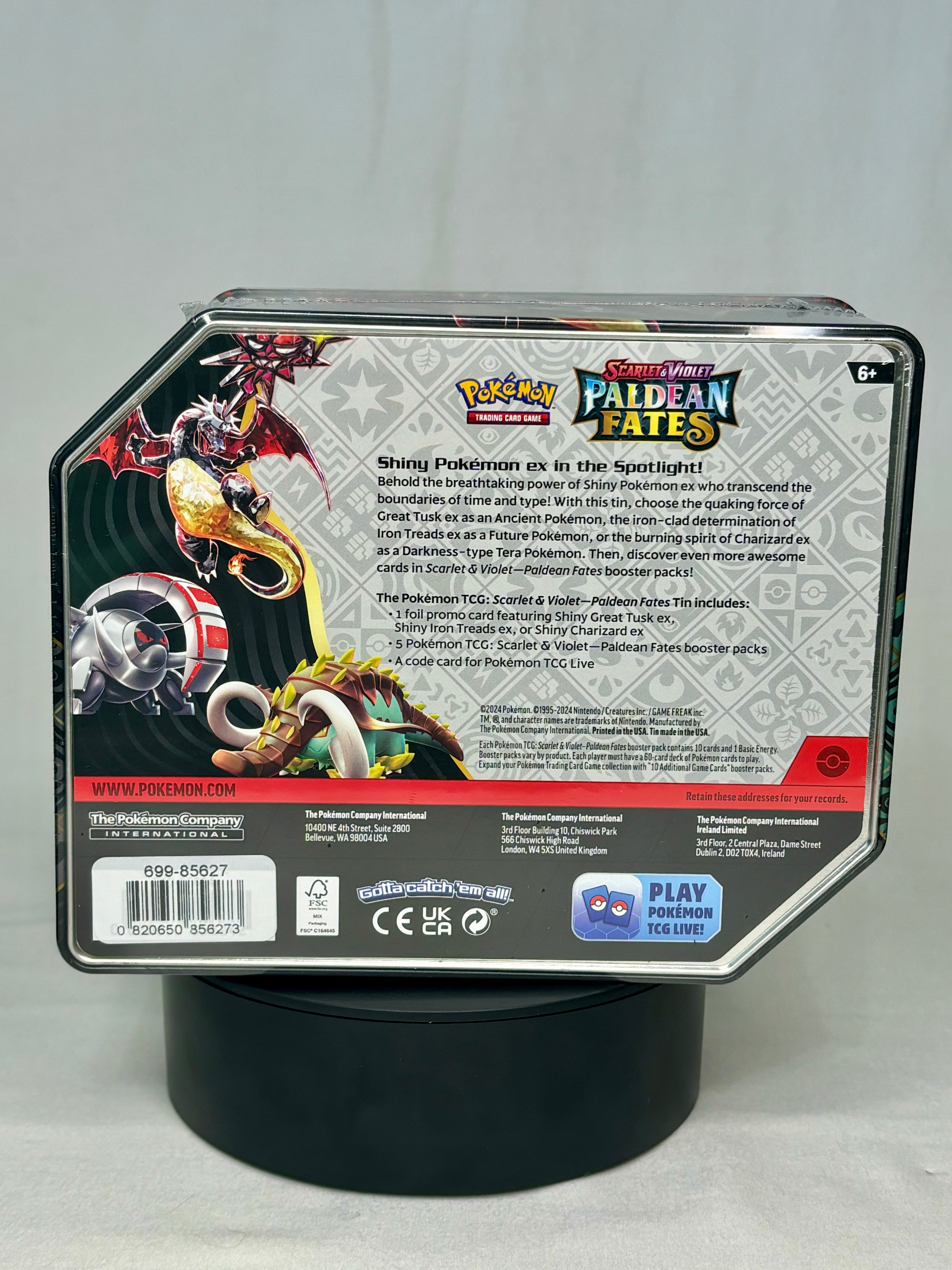 Pokemon Paldean Fates Charizard ex Tin