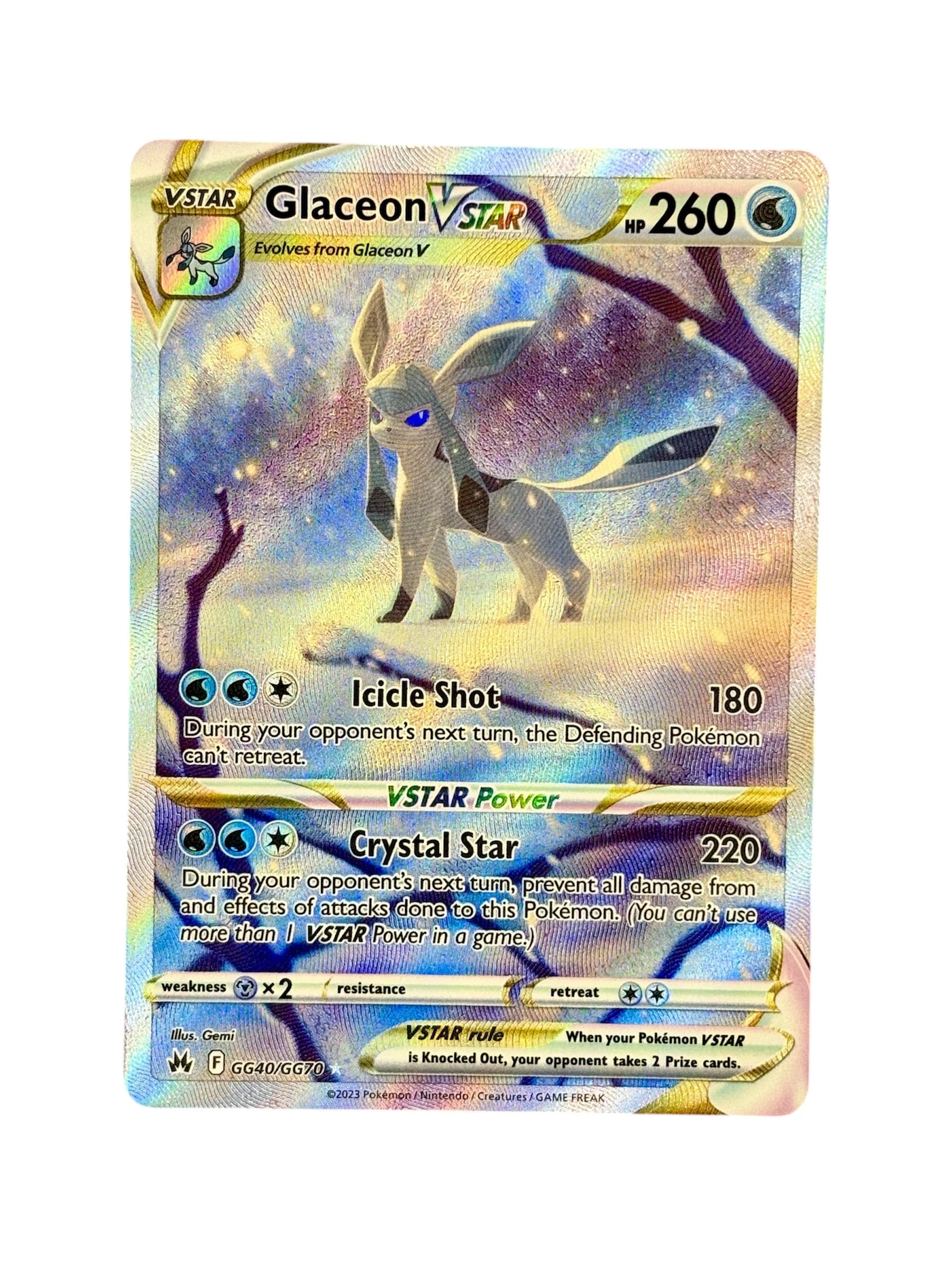 Pokemon Glaceon VSTAR - Crown Zenith: Galarian Gallery GG40/GG70 (NM/M)