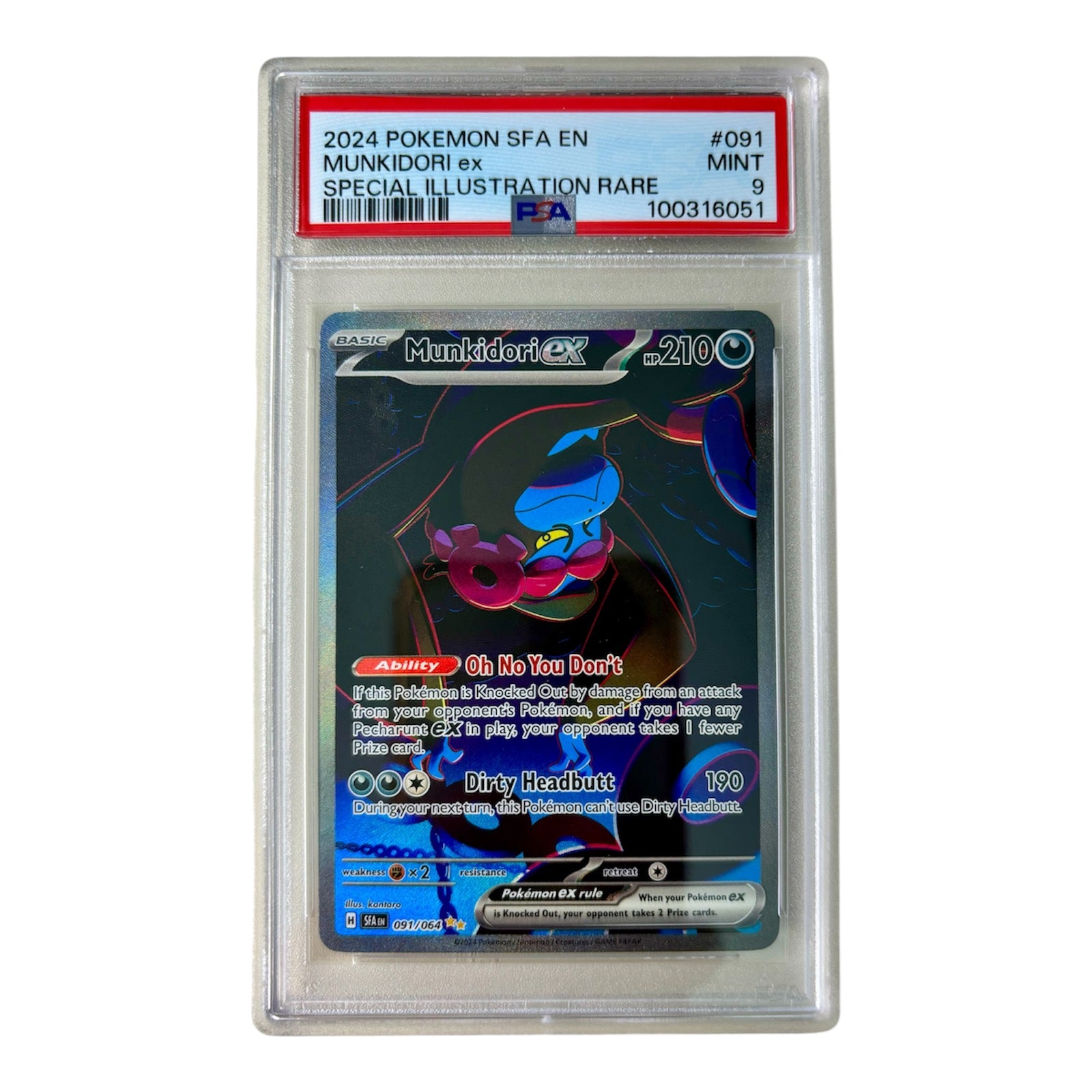 Pokemon Munkidori ex - 091/064 - SV: Shrouded Fable PSA 9