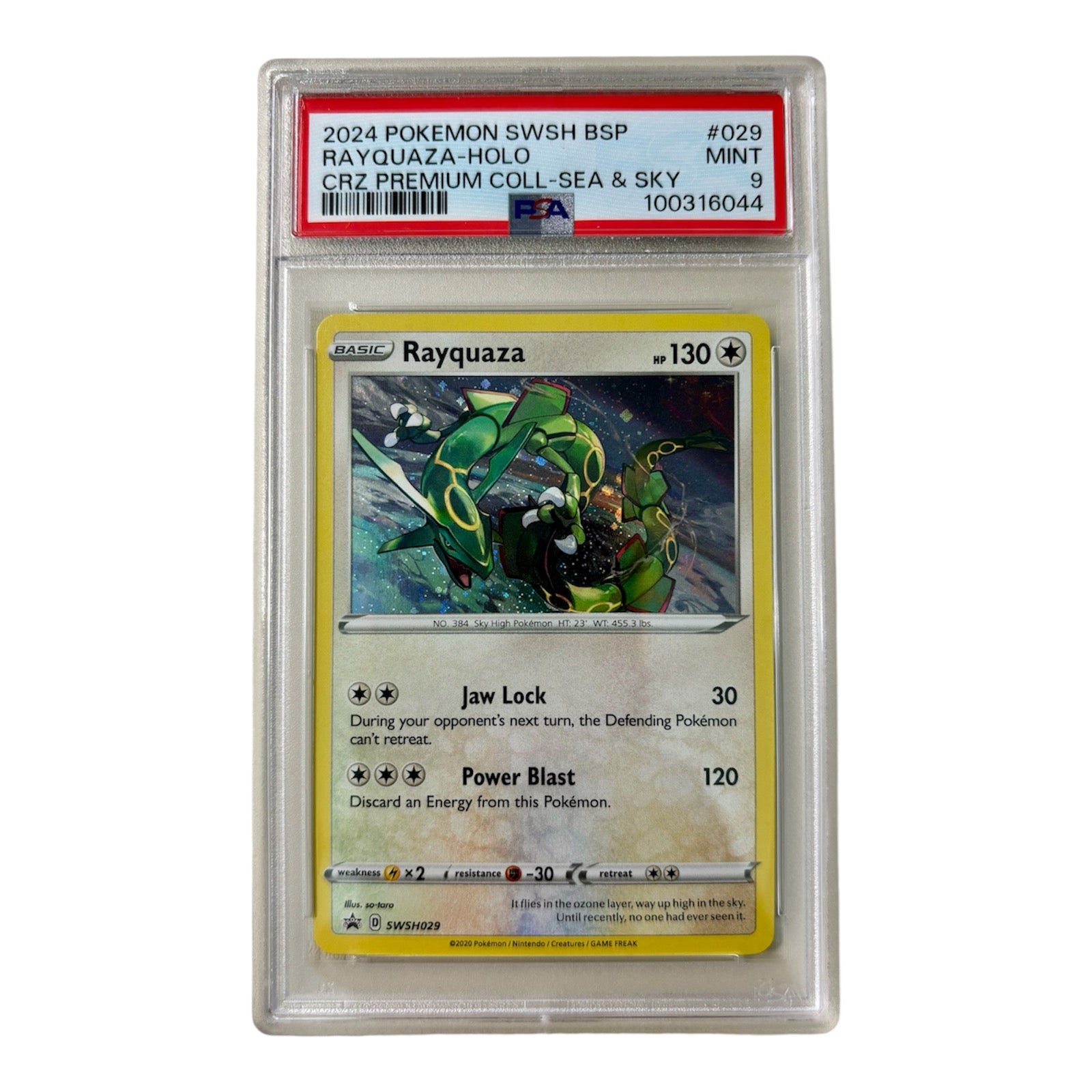 Pokemon Rayquaza - SWSH029 - SWSH: Sword & Shield Promo Card PSA 9