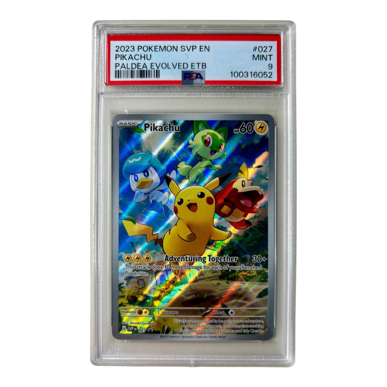 Pokemon Pikachu - 027 - SV: Scarlet & Violet Promo Card PSA 9