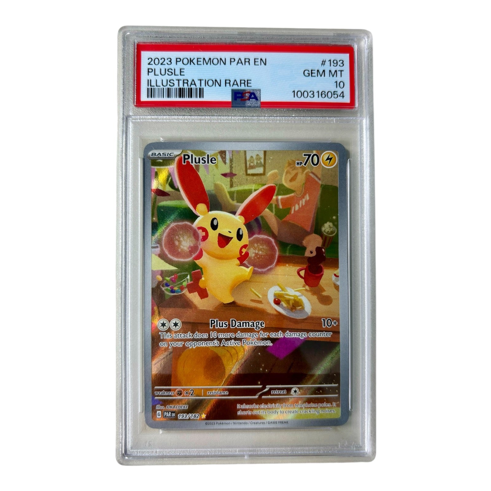 Pokemon Plusle - 193/182 - SV04: Paradox Rift PSA 10