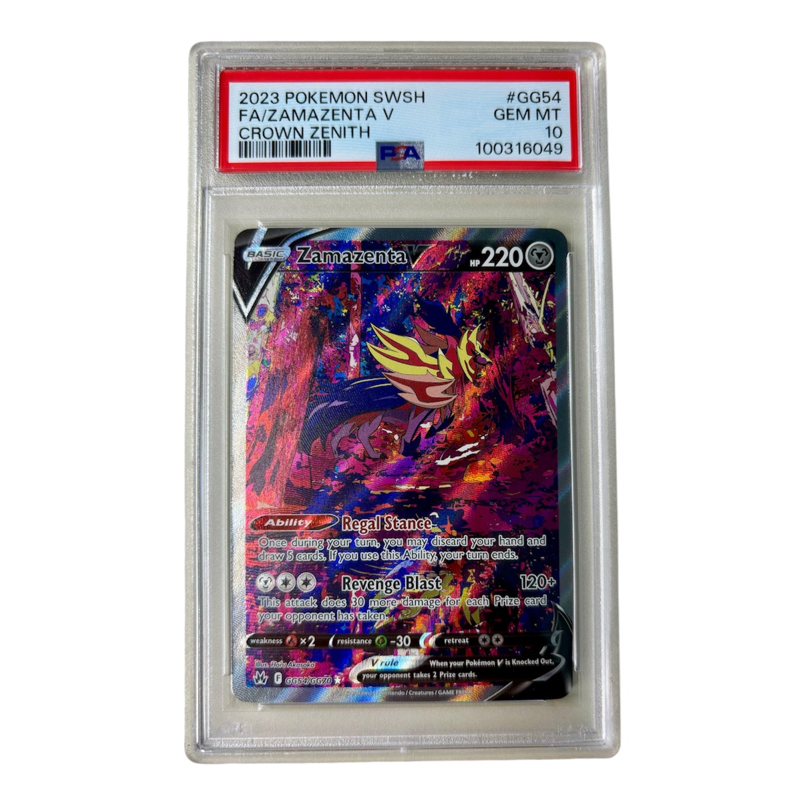 Pokemon Zamazenta V - Crown Zenith: Galarian Gallery PSA 10